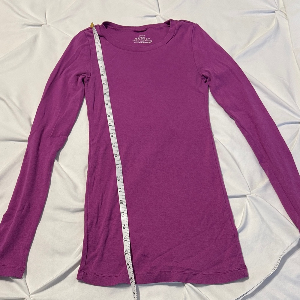 J. Crew Vibrant Purple Cotton Long Sleeve - Picture 4 of 4